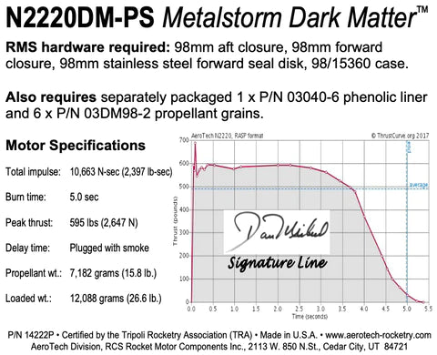part number 14222p N2220dm-ps metalstorm Dark matter