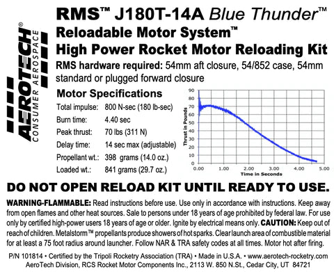 part number 101814 RMS j180T-14A Blue thunder