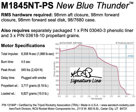 Part number 13184P m1845nt-ps blue thunder