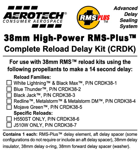 38 MM Black Jack RMS-Plus Complete Reload Delay Kit