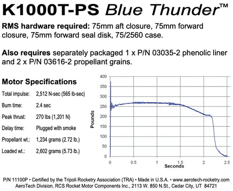 part number 11100p k1000t-ps blue thunder 