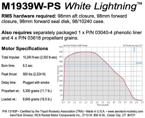 Part number 13193p n1939W-ps white lightning 