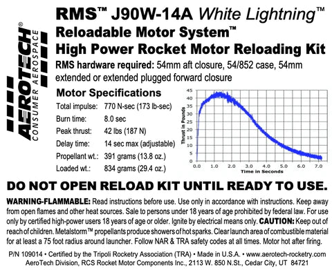 rms J90W-14A 54/852 RELOAD KIT (1 PACK) -  part number 109014