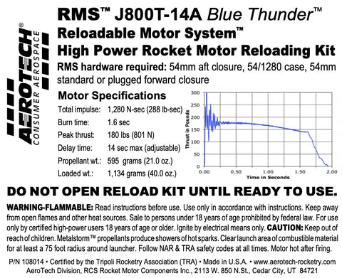 rms j800t-14a blue thunder reloading kit 