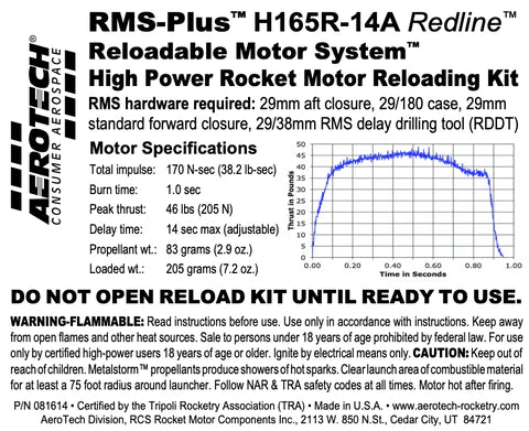 RMS-Plus H165R-14A Redline RMS-29/180 Reload Kit (1 Pack) MPN - 081614