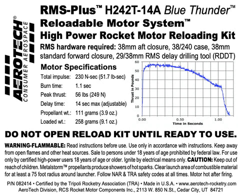 RMS-Plus H242T-14A Blue Thunder RMS-38/240 Reload Kit (1 Pack) -MPN 082414