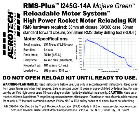 RMS-Plus I245G-14A Mojave Green 38/360 Reload Kit (1 Pack) - P/N 092414