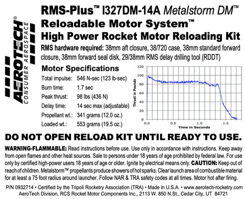 RMS-Plus I327DM-14A Metalstorm DM 38/720 Reload Kit (1 Pack) P/N- 0932714