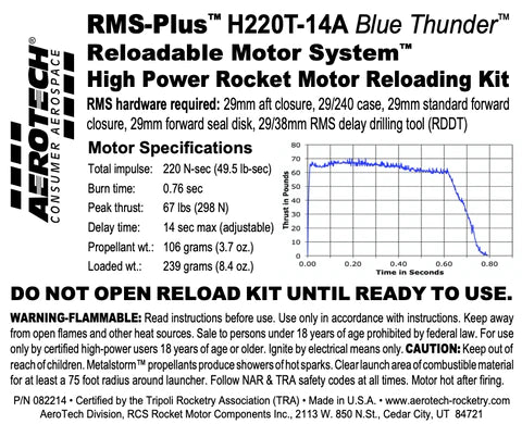 RMS -Plus H220T-14A Blue Thunder RMS-29/240 Reload Kit (1 Pack) mpn- 082214