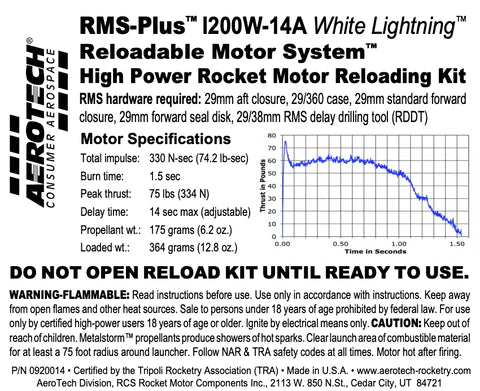 Rms-Plus I200W-14A White Lightning RMS-29/360 Reload Kit (1 Pack) MPN 0920014